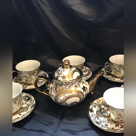 Service for 5 tea sets with tea pot and stand (2 sets) total Service for 10 - Picture 2 of 3
